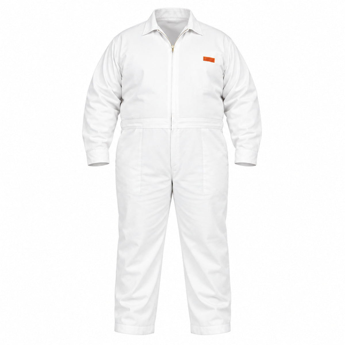 Overol de gabardina Beaver blanco para hombre, prenda sola vista frontal | Color: Blanco #color_blanco