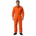 Overol industrial Beaver para hombre naranja tipo Pemex, frontal con modelo | color:naranja