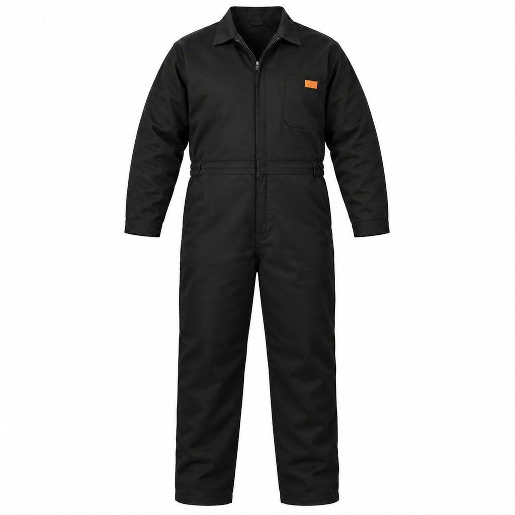 Overol industrial Beaver para hombre talla extra negro, prenda sola vista frontal