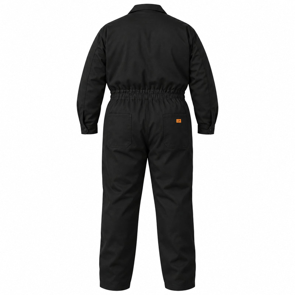 Overol industrial Beaver para hombre talla extra negro, prenda sola vista posterior | color:negro