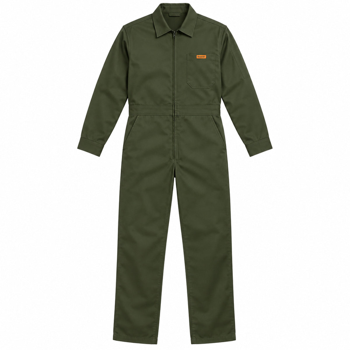 Overol Beaver industrial para hombre verde olivo, prenda sola por delante | color:verde-olivo