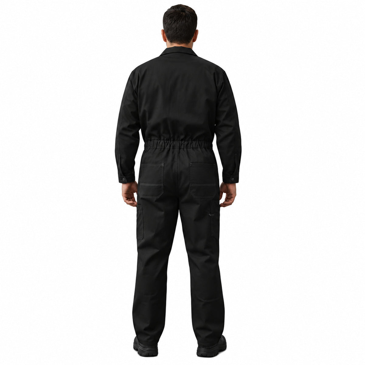 Overol Beaver OVRR Ripstop Negro, vista espalda en modelo | color:negro