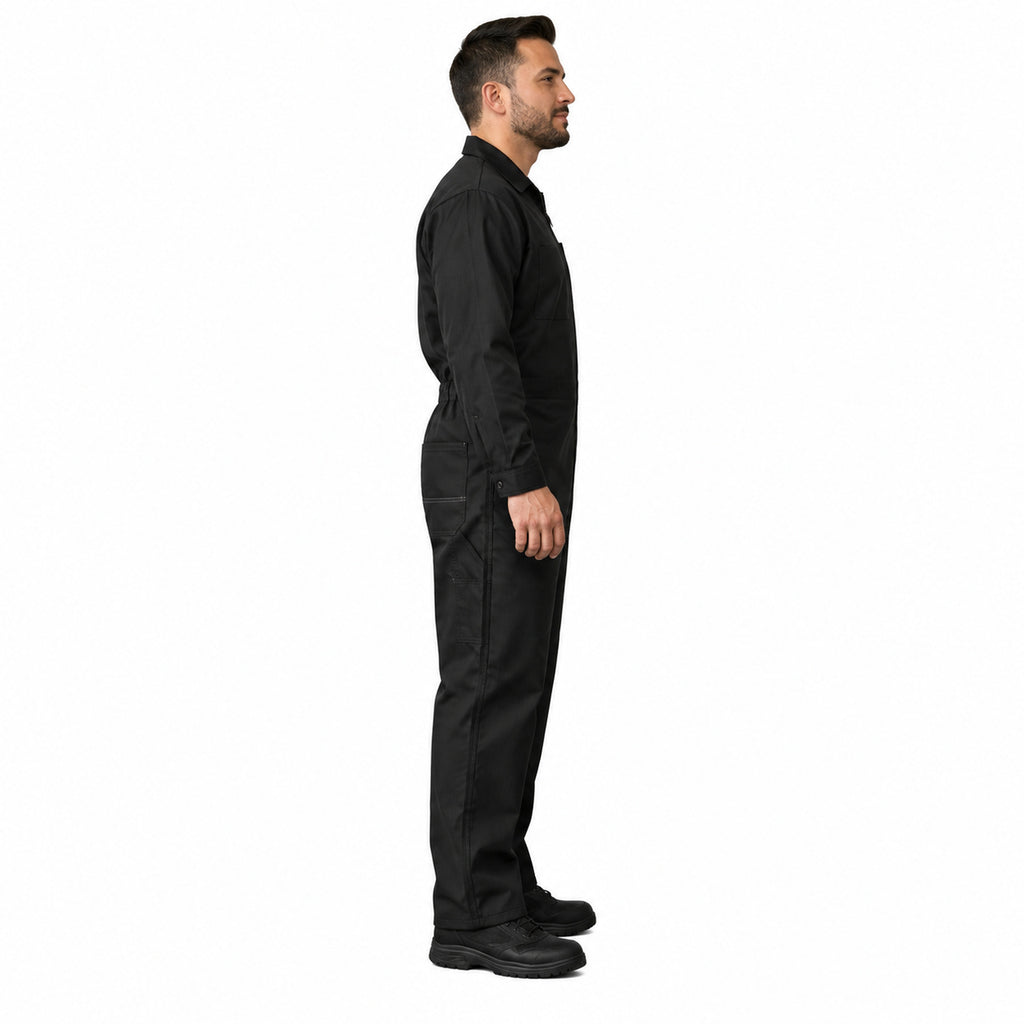 Overol Beaver OVRR Ripstop Negro, vista perfil derecho en modelo