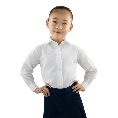 Blusa De Vestir Infantil Juvenil Escolar Blanca 6 A 16 - Garufa Jeans
