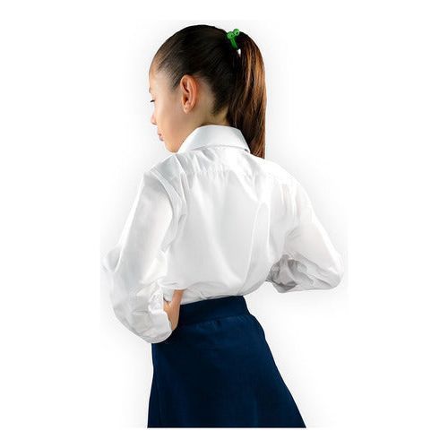 Blusa De Vestir Infantil Juvenil Escolar Blanca 6 A 16 - Garufa Jeans