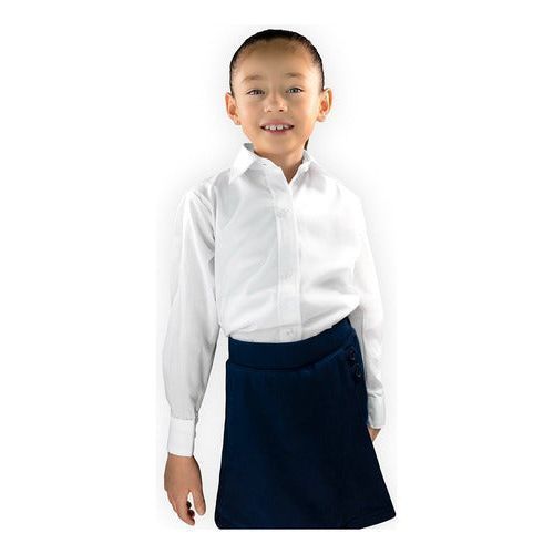 Blusa De Vestir Infantil Juvenil Escolar Blanca 6 A 16 - Garufa Jeans