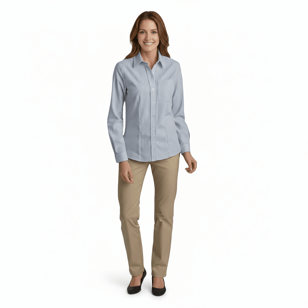 Blusa Dickies L254 Manga Larga Tela Oxford Stretch - Garufa Jeans