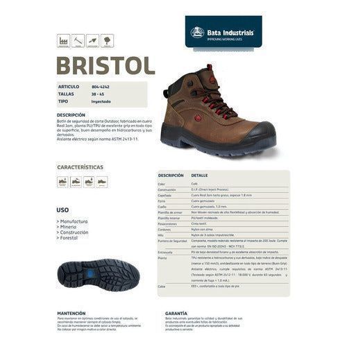 Bota Bata Industrial Bristol Dieléctrica Con Casquillo - Garufa Jeans