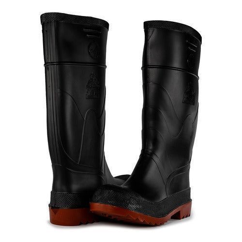 Bota Bata Milenio Pvc Hule Negra Con Casquillo Industrial - Garufa Jeans