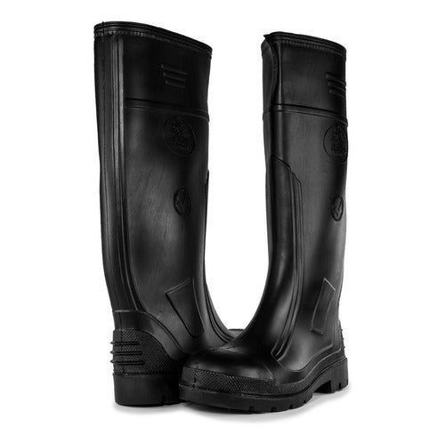 Bota Bata Super 2003 Hule Negra Casquillo Industria Lluvia - Garufa Jeans