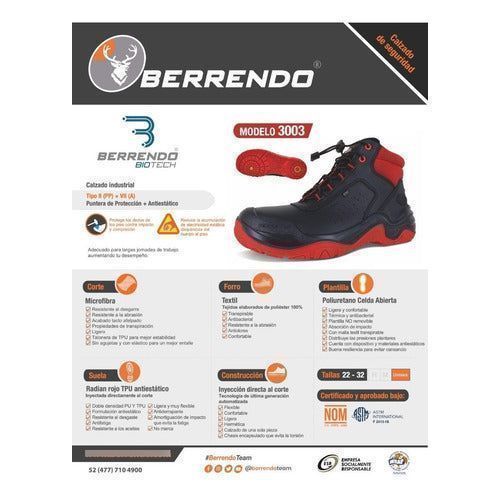 Bota Berrendo 3003 Antiestática Con Casquillo De Acero - Garufa Jeans