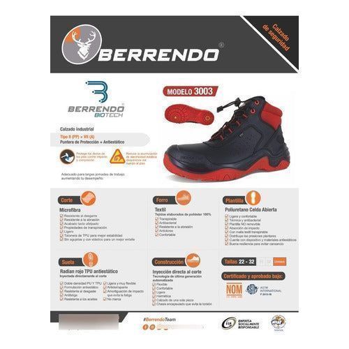 Bota Berrendo 3003 Antiestática Con Casquillo De Acero - Garufa Jeans