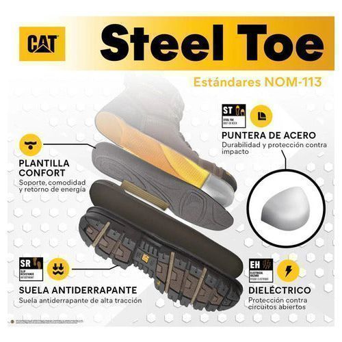 Bota Caterpillar Huron Dieléctrica Con De Casquillo Acero - Garufa Jeans