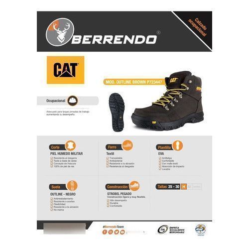 Bota Caterpillar Outline Casual Sin Casquillo Antiderrapante - Garufa Jeans