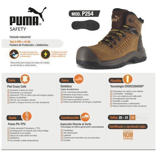 Bota De Seguridad Puma P254 Casquillo Protección Dieléctrica - Garufa Jeans