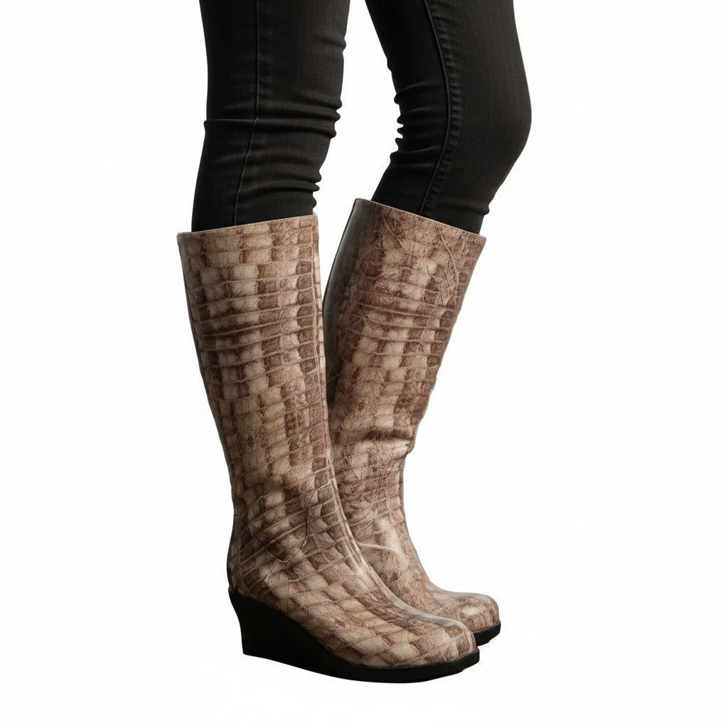 Bota Moda Sandak Mujer Lluvia Impermeable Con Tacon Lulu #mlpos_11 | Color: Gris #color_gris #sku_bsllgr22
