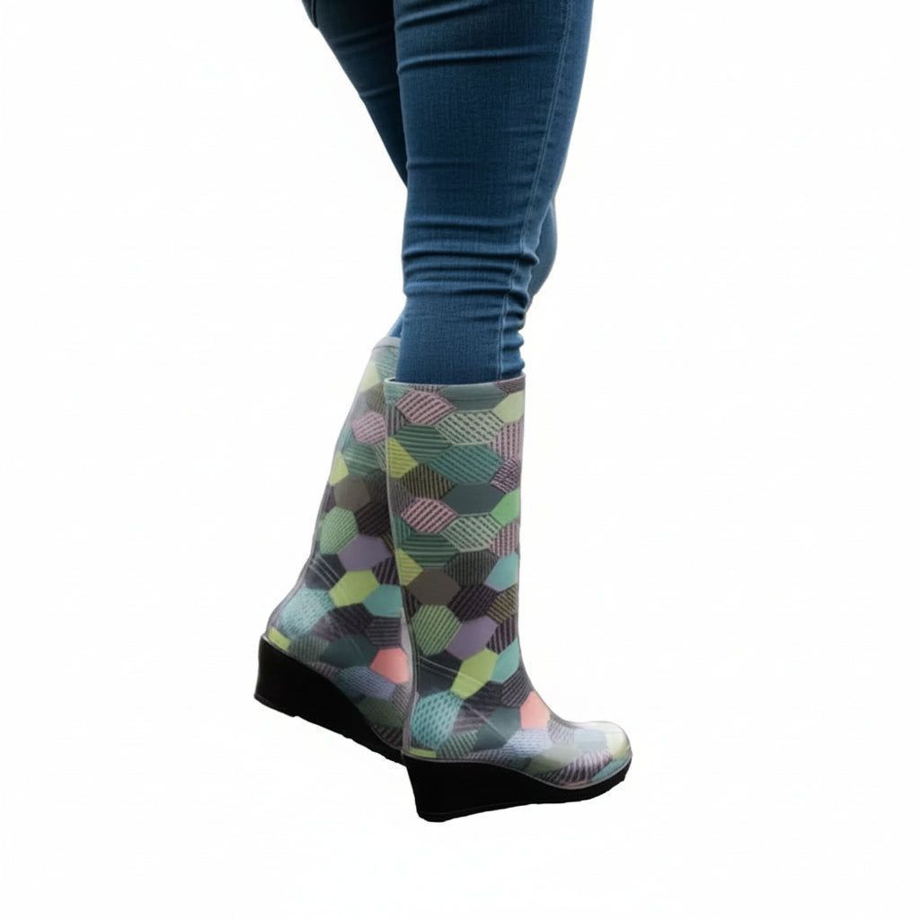 Bota Moda Sandak Mujer Lluvia Impermeable Con Tacon Lulu - Garufa Jeans