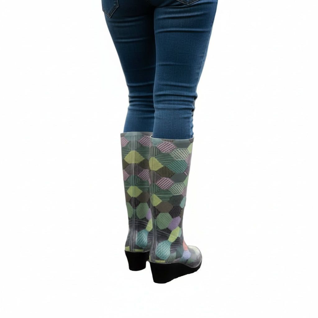 Bota Moda Sandak Mujer Lluvia Impermeable Con Tacon Lulu - Garufa Jeans