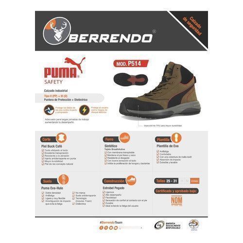 Bota Puma P514 Seguridad Dieléctrica Con Casquilo Tipo Tenis - Garufa Jeans
