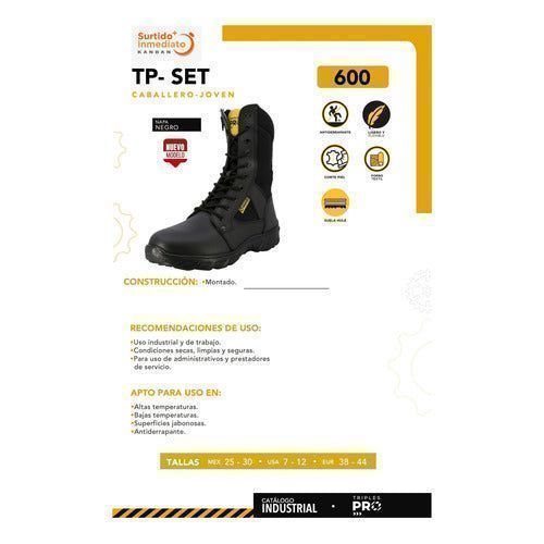 Bota Táctica Triples 600 Negra Seguridad Guardia Vigilancia - Garufa Jeans