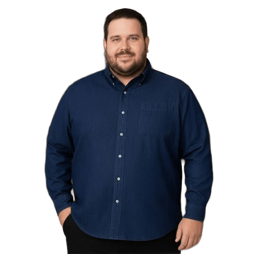 Camisa Bibo De Mezclilla Manga Larga Tallas Extras 44 A 46 - Garufa Jeans