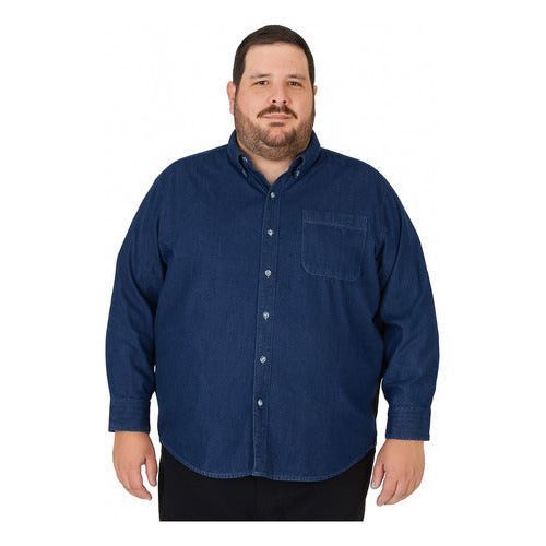Camisa Bibo De Mezclilla Manga Larga Tallas Extras 48 A 58 - Garufa Jeans