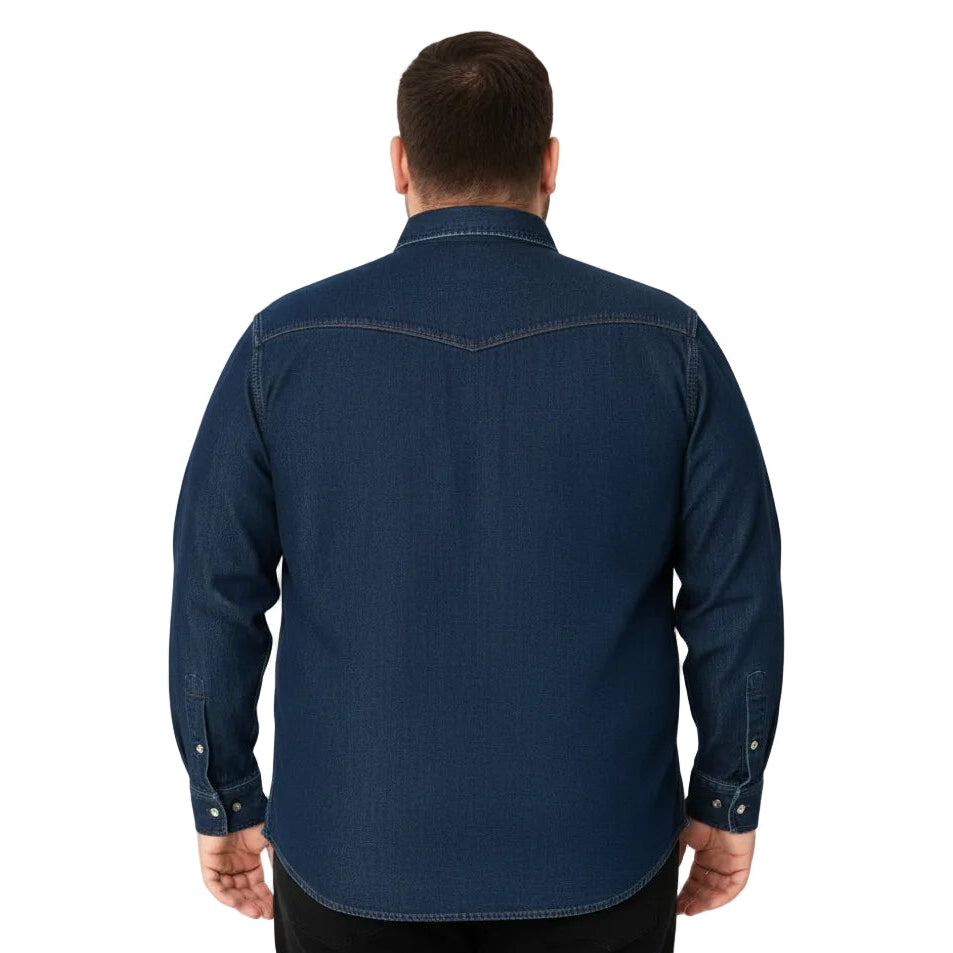 Camisa Bibo De Mezclilla Manga Larga Tallas Extras 58 O 9xl - Garufa Jeans