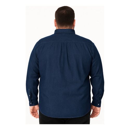 Camisa Bibo De Mezclilla Manga Larga Tallas Extras 58 O 9xl - Garufa Jeans