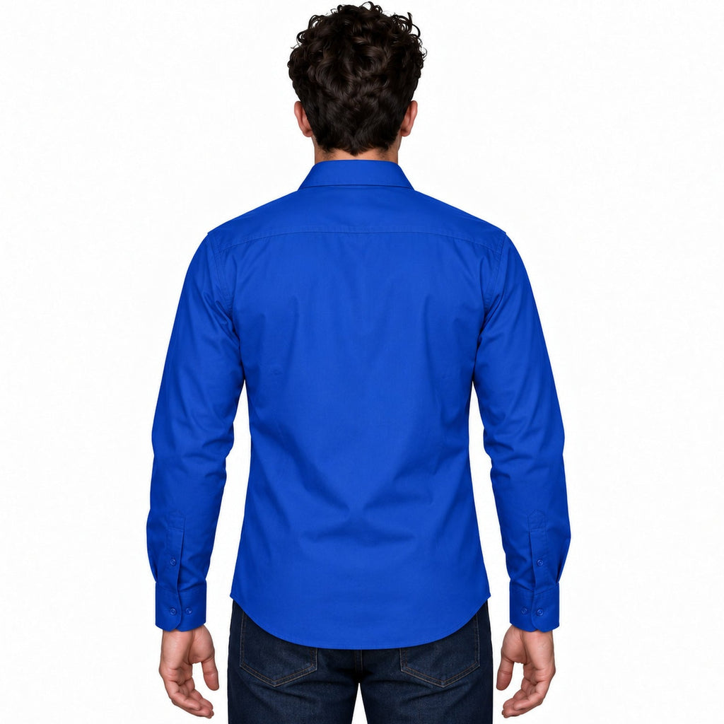 Camisa de vestir para adulto Zanely azul rey, espalda desfajada