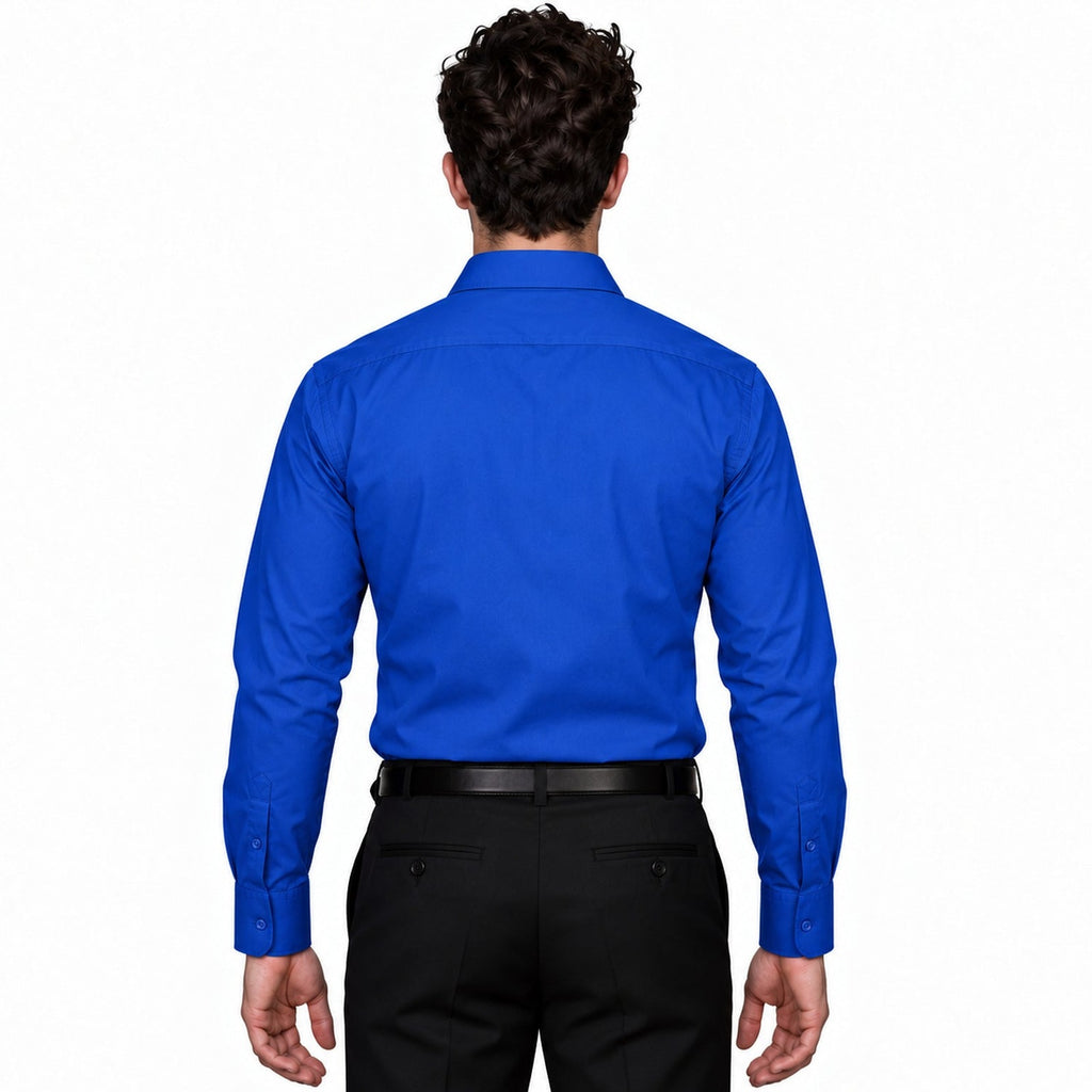 Camisa de vestir para adulto Zanely azul rey, espalda fajada