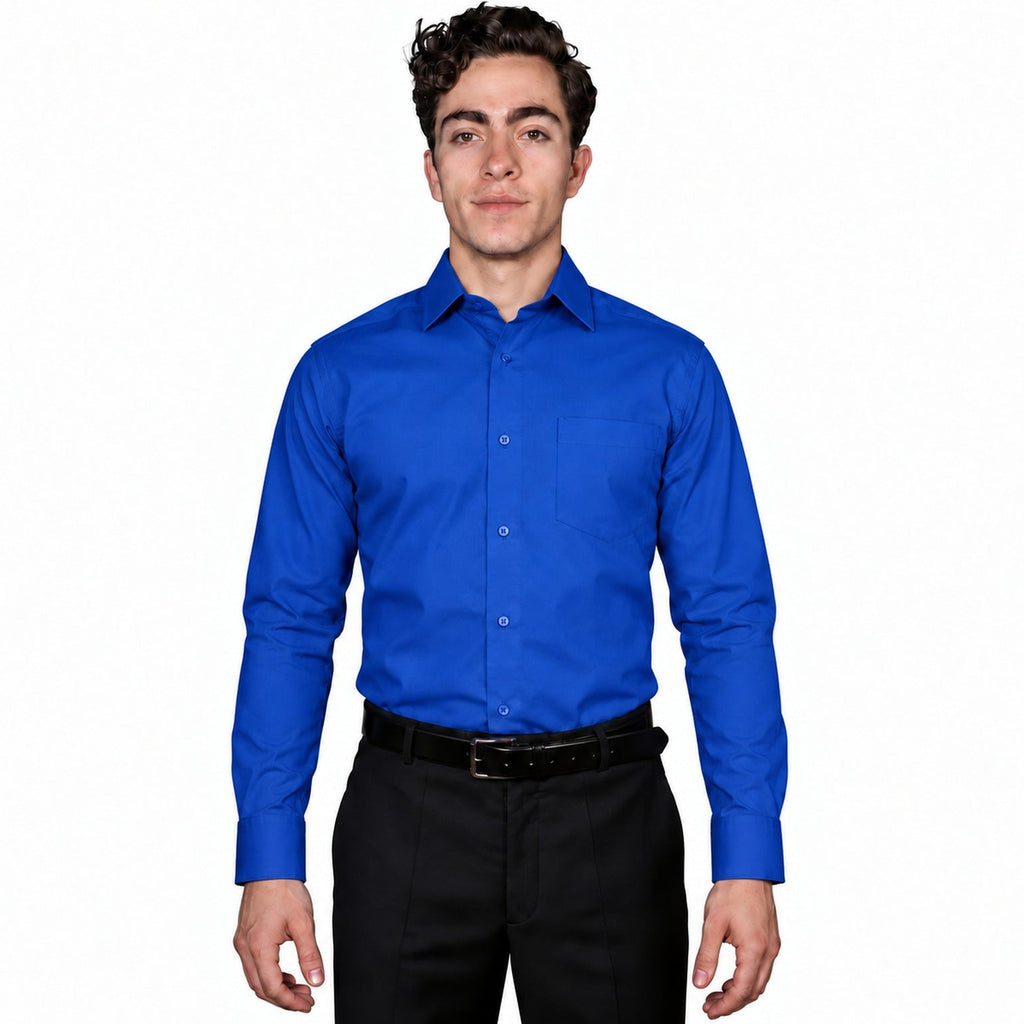 Camisa de vestir para adulto Zanely azul rey, frontal fajada