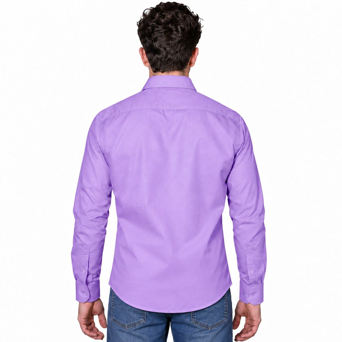 Camisa de vestir para adulto Zanely lila, espalda desfajada | color:lila-zanely