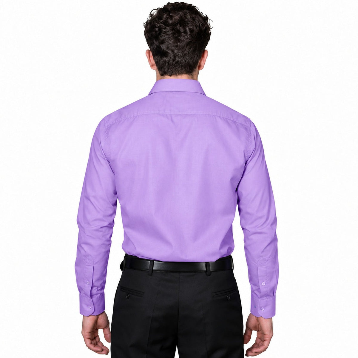 Camisa de vestir para adulto Zanely lila, espalda fajada | color:lila-zanely