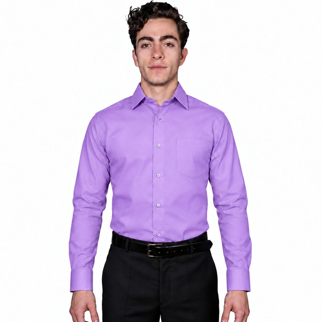Camisa de vestir para adulto Zanely lila, frontal fajada