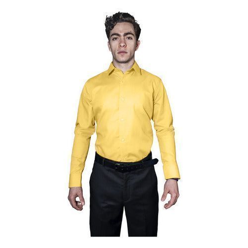 Camisa De Vestir Para Adulto Amarilla 34 A 42 - Garufa Jeans