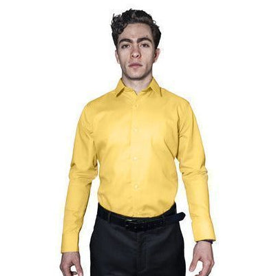 Camisa De Vestir Para Adulto Amarilla 34 A 42 - Garufa Jeans