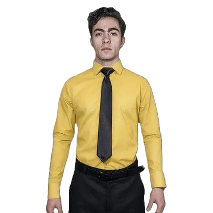 Camisa De Vestir Para Adulto Amarilla 34 A 42 - Garufa Jeans