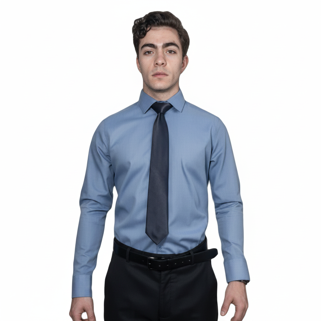 Camisa De Vestir Para Adulto Azul Cielo 34, 36, 38 Y 42 - Garufa Jeans