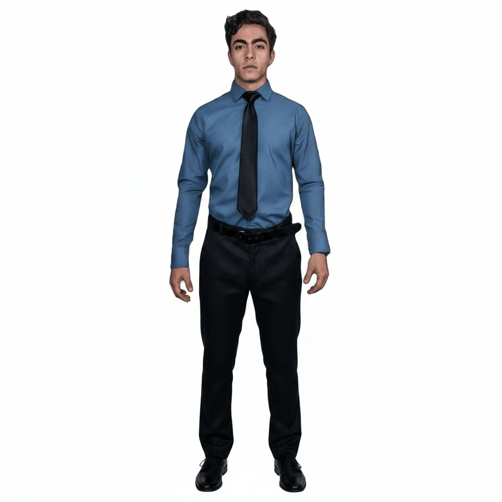 Camisa De Vestir Para Adulto Azul Francia 34 A 42 - Garufa Jeans