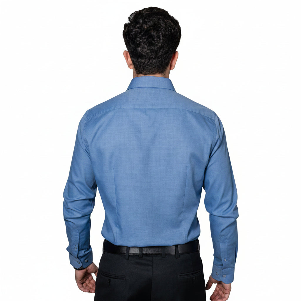 Camisa De Vestir Para Adulto Azul Francia 34 A 42 - Garufa Jeans