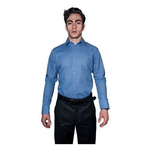 Camisa De Vestir Para Adulto Azul Francia 34 A 42 - Garufa Jeans