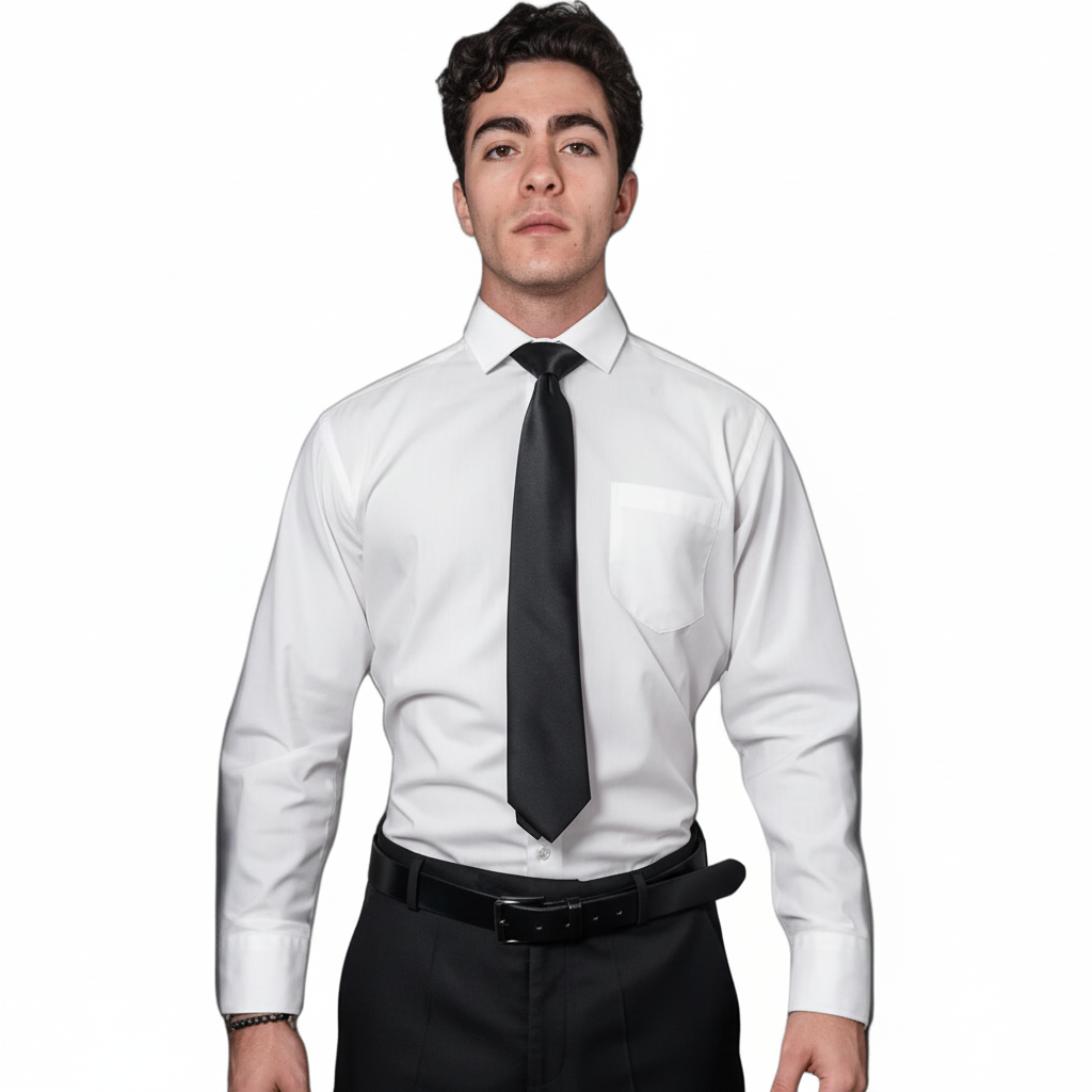 Camisa De Vestir Para Adulto Blanca 34 A 42 - Garufa Jeans