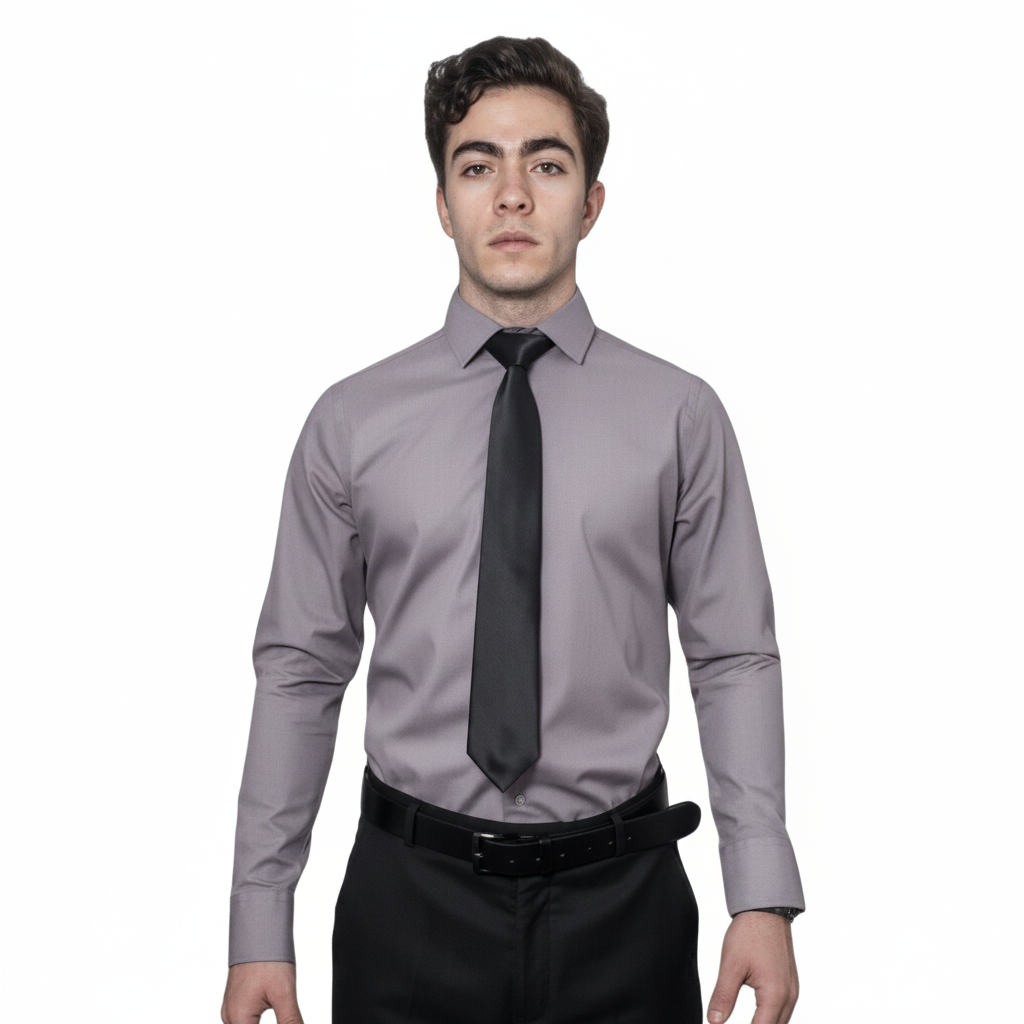 Camisa De Vestir Para Adulto Gris Claro Perla 34 A 42 - Garufa Jeans
