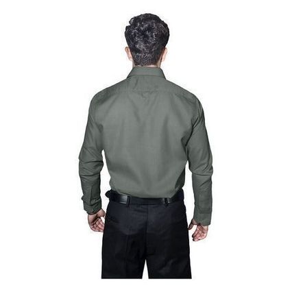 Camisa De Vestir Para Adulto Gris Obscuro Oxford 34 A 42 - Garufa Jeans