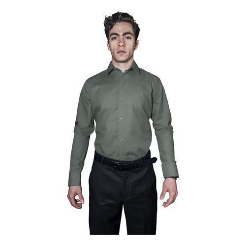 Camisa De Vestir Para Adulto Gris Obscuro Oxford 34 A 42 - Garufa Jeans