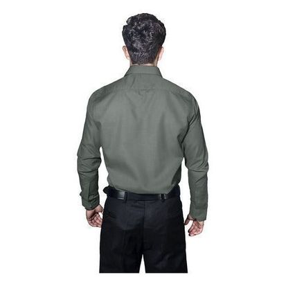 Camisa De Vestir Para Adulto Gris Obscuro Oxford 34 A 42 - Garufa Jeans