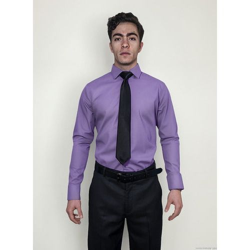 Camisa De Vestir Para Adulto Lila 34 A 42 - Garufa Jeans