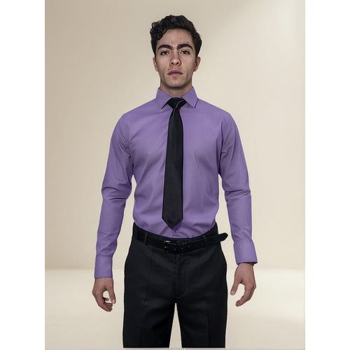 Camisa De Vestir Para Adulto Lila 34 A 42 - Garufa Jeans