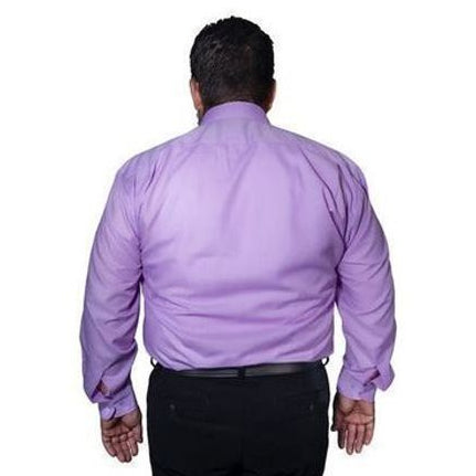 Camisa De Vestir Para Adulto Lila Tallas Extras 44 A 50 - Garufa Jeans