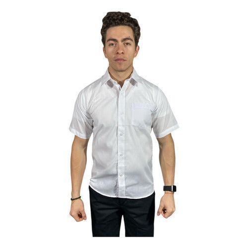 Camisa De Vestir Para Adulto Manga Corta Blanca 34 A 42 - Garufa Jeans
